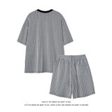 短袖短裤运动套装宽松休闲圆领条纹两件套T3712特P28/DK8699特P27，男装牛仔裤，电商A007-1