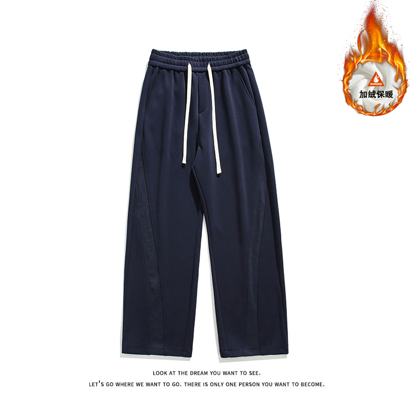 简约垂感加绒加厚休闲裤男宽松运动卫裤K8675JR（加绒）-特价P44，男装休闲裤，电商A007-1