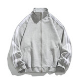 运动撞色开衫卫衣大码宽松休闲立领外套W4641-P48【特价】，女装短外套，电商A007-1