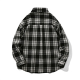 24春季潮流复古格子大码翻领长袖衬衫内搭外套C2167-P32【特价】，男装衬衫，电商A007-1