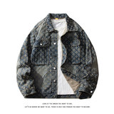 潮流做旧磨毛大码男女拼色牛仔外套夹克J8813-P65【特价】，男装工装外套，电商A007-1