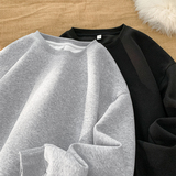 美式复古圆领卫衣男春秋季潮牌纯色cleanfit宽松大码情侣上衣外套，男装卫衣，电商A007-1