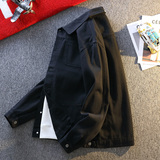 工装风翻领牛仔夹克男休闲宽松纽扣多口袋长袖外套JB80-特价P53，男装夹克，电商A007-1