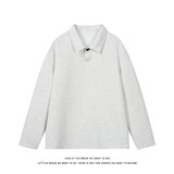 美式复古纯色翻领套头卫衣男女宽松休闲百搭POLO衫T恤W4710-特P26，男装T恤，电商A007-1