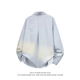 宽松百搭叠穿印花压皱条纹衬衫外套男女C2216-P47【特价】，男装衬衫，电商A007-1