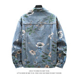 潮流花卉印花大码宽松男女拼色牛仔外套夹克JA27-P68【特价】，男装工装外套，电商A007-1
