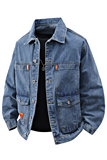 宽松多口袋做旧翻领外套美式复古工装牛仔夹克男JA7008-特价P65，男装夹克，电商A007-1