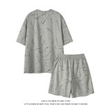 美式休闲套装短袖短裤圆领宽松炸街两件套T3715特P37/DK8702特P35，男装牛仔裤，电商A007-1