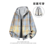 双面穿开衫卫衣长袖情侣宽松休闲百搭上衣外套W4600-P60【特价】，女装短外套，电商A007-1