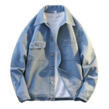 宽松翻领牛仔夹克外套潮流工装上衣宽松休闲纯色J9102-特价P51，男装夹克，电商A007-1