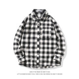慵懒风潮流休闲宽松百搭情侣格子衬衫C2162-P32【特价】，男装衬衫，电商A007-1