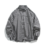 韩版时尚休闲红色格子小众设计感衬衫上衣衬衣C2247-特价P35，男装衬衫，电商A007-1