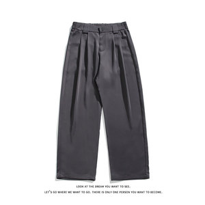 男休闲西裤男裤子宽松大码潮男垂感直筒裤K8554-P40【特价】图片
