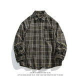 复古格子雪尼尔加厚衬衫夹克外套休闲情侣宽松C2201-P45【特价】，男装夹克，电商A007-1