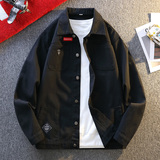 工装风翻领牛仔夹克男休闲宽松纽扣多口袋长袖外套JB80-特价P53，男装夹克，电商A007-1