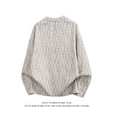 美式复古麻花纹圆领卫衣男宽松针织衫高级感打底衫T3693-特价P24，男装T恤，电商A007-1