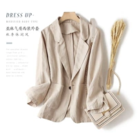 Thời trang 2019 của phụ nữ mùa thu lanh Phiên bản Hàn Quốc của khí chất lỏng nhỏ phù hợp với giản dị chín điểm tay áo cotton mỏng áo thủy triều - Business Suit áo kiểu nữ đẹp tuổi 40