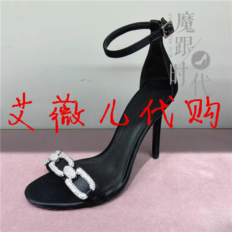 STELLA LUNA 女鞋 恨天高 细跟一字带水钻时装高跟凉鞋 SL122094