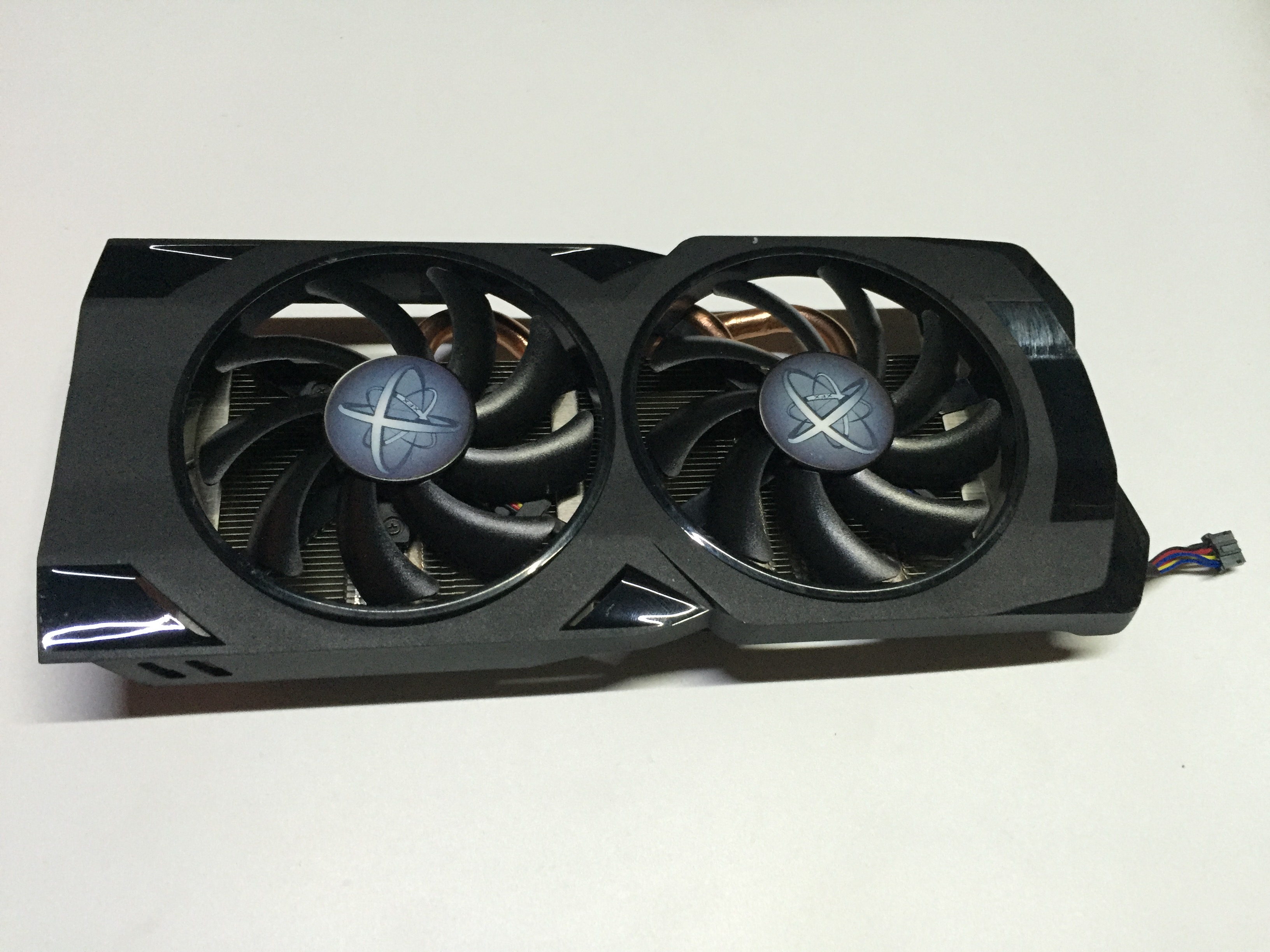 讯景rx470 rx480 小黑狼 黑狼网吧版 3热管散热器 4针 孔距53mm