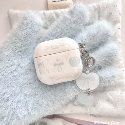 ins日韩小众简约可爱蝴蝶结适用苹果airpods4保护套airpodspro2耳机套无线蓝牙耳机保护壳airpods3代软壳少女