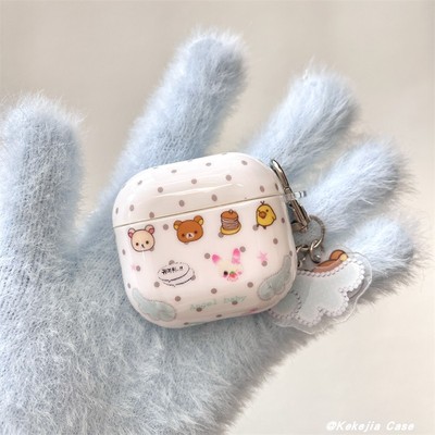 卡通可爱波点小熊小兔耳机壳小众
