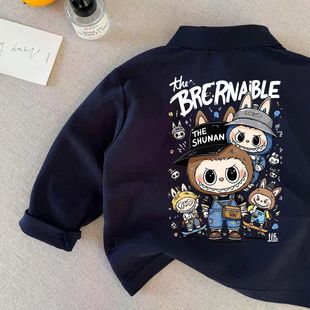 百搭外穿上衣潮t t恤中小男童POLO衫 25新款 儿童卡通拉布布纯棉长袖