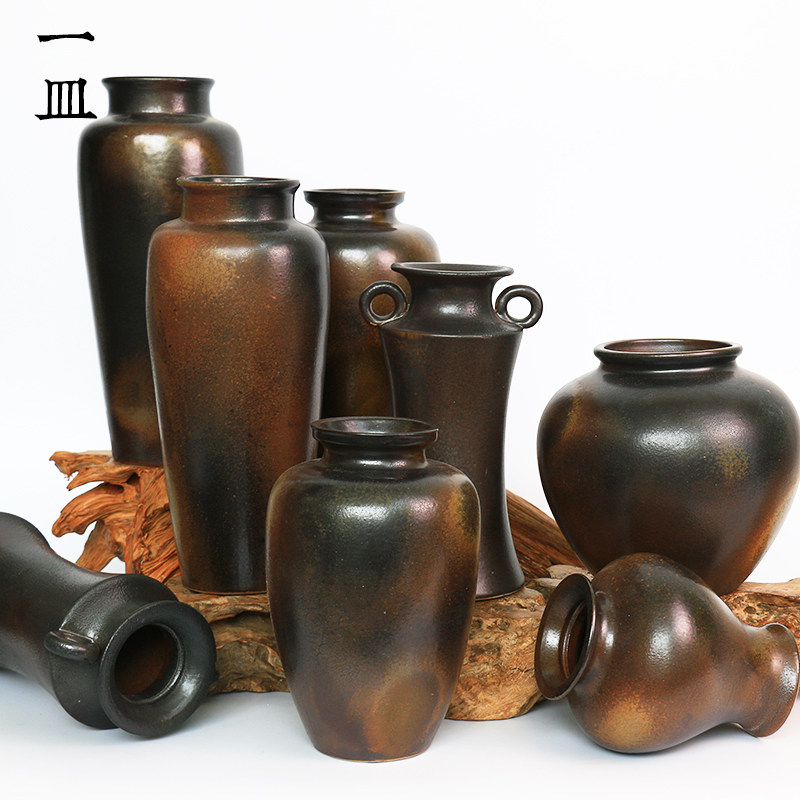 中华花艺花道剑山花器仿柴烧小瓶美人肩中式花艺花瓶插花器皿软装,鲜花速递/花卉仿真/绿植园艺,花瓶,淘宝优惠券,粉丝福利购,淘宝优惠卷