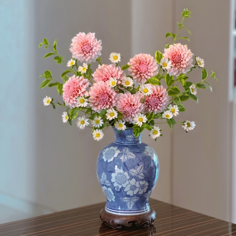 景德镇陶瓷花瓶新中式手绘复古青花瓷花瓶水培插花器客厅装饰摆件,鲜花速递/花卉仿真/绿植园艺,花瓶,淘宝优惠券,粉丝福利购,淘宝优惠卷