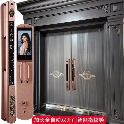 人脸识别智能锁农村大门中式铜门
