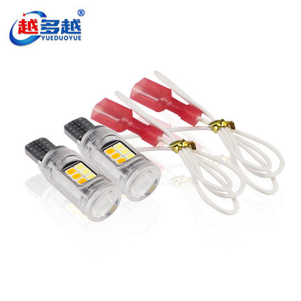 跨境新款摩托车高亮T10示宽灯T15双色转向灯2835 16smd W5W汽尾灯