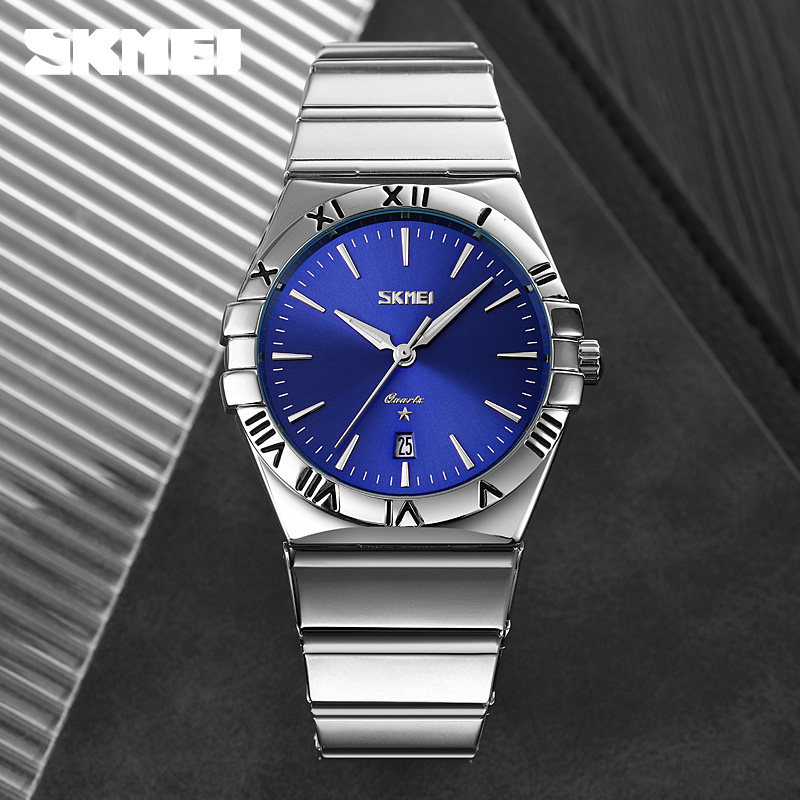 时刻美新款时尚男女士石英腕表星期男款防水潮流皮带钢带手表2023