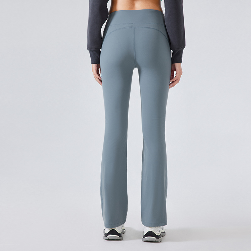 加绒微喇叭裤高腰弹力提臀运动健身裤秋冬新款裸感瑜伽裤女