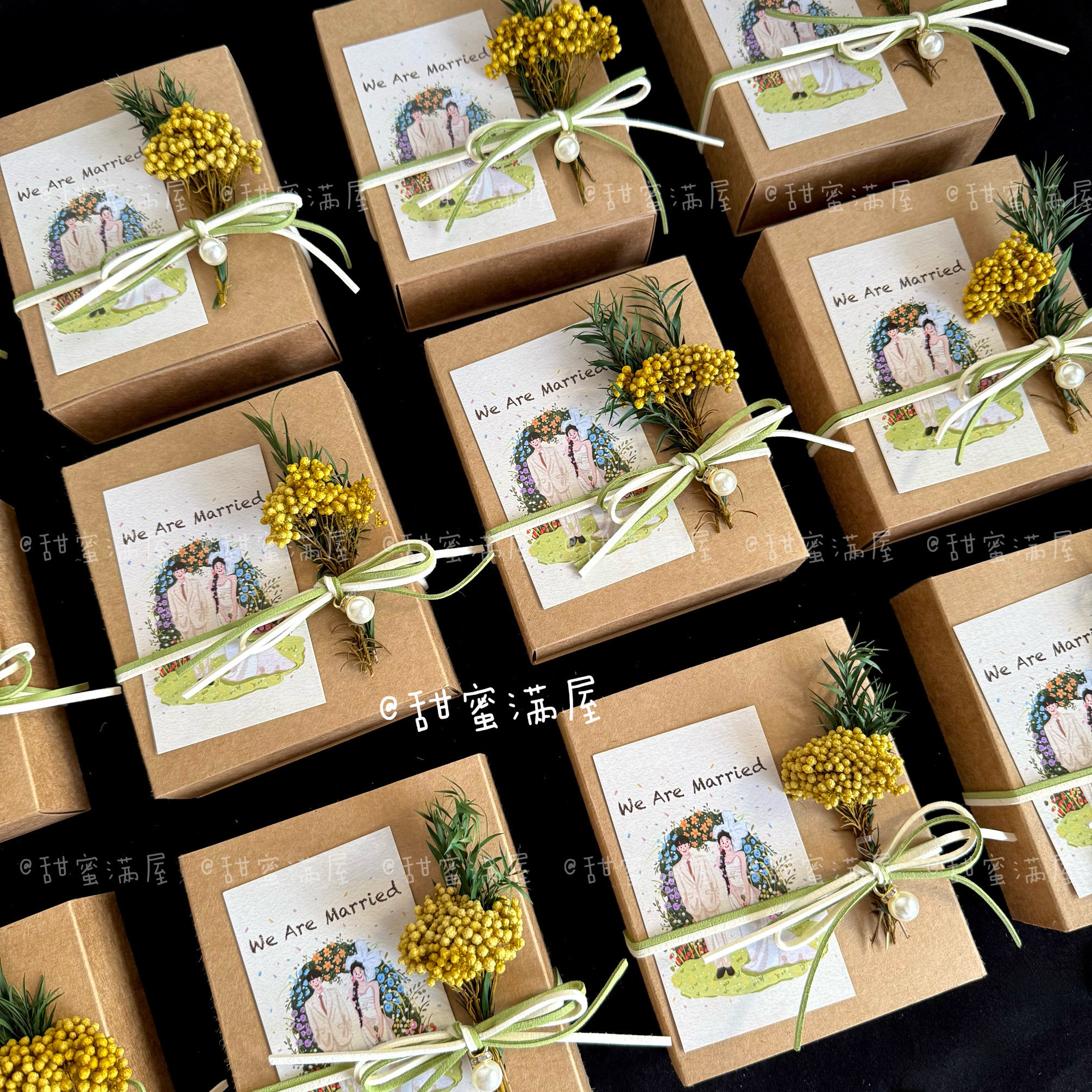 原创牛皮纸森系小米花订婚喜糖盒2026年结婚糖盒简约复古婚礼小众