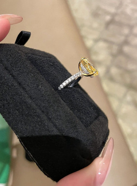 S925纯银轻奢高级感超闪蛋型黄钻