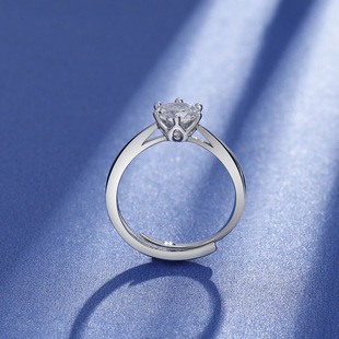 S925纯银经典六爪皇冠仿真钻戒戒指女款首饰