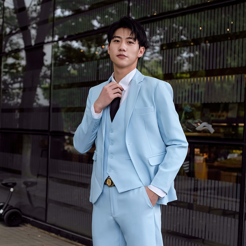 潮流青年外贸西服。马甲。西裤三件套A001p125图片