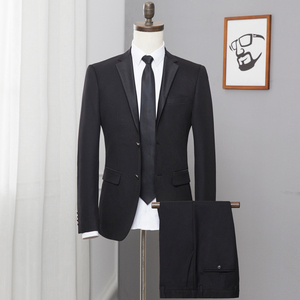 春秋款西服套装男新郎结婚礼服正装修身伴郎西装两套装图片