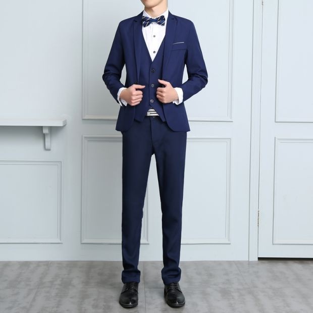 2025秋冬新款男士西服两件套时尚休闲工作服校园班服外贸潮款,男装西服,星座1607