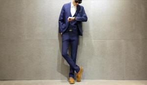 青年修身单西装外套秋冬款男士休闲纯色水洗棉小西服男便服xz6008图片