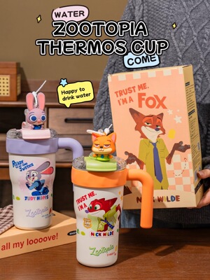 疯狂动物城朱迪尼克联名保温杯女士高颜值2025新款情侣水杯大容量