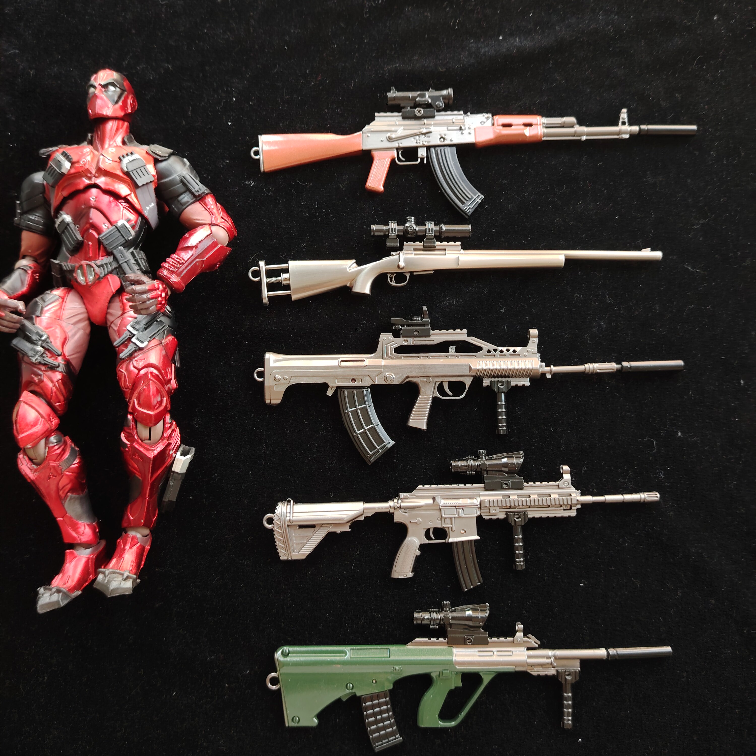 吃鸡游戏金属模型ak47和AUG和HK416和M24国产QBZ玩具模型1/6比例