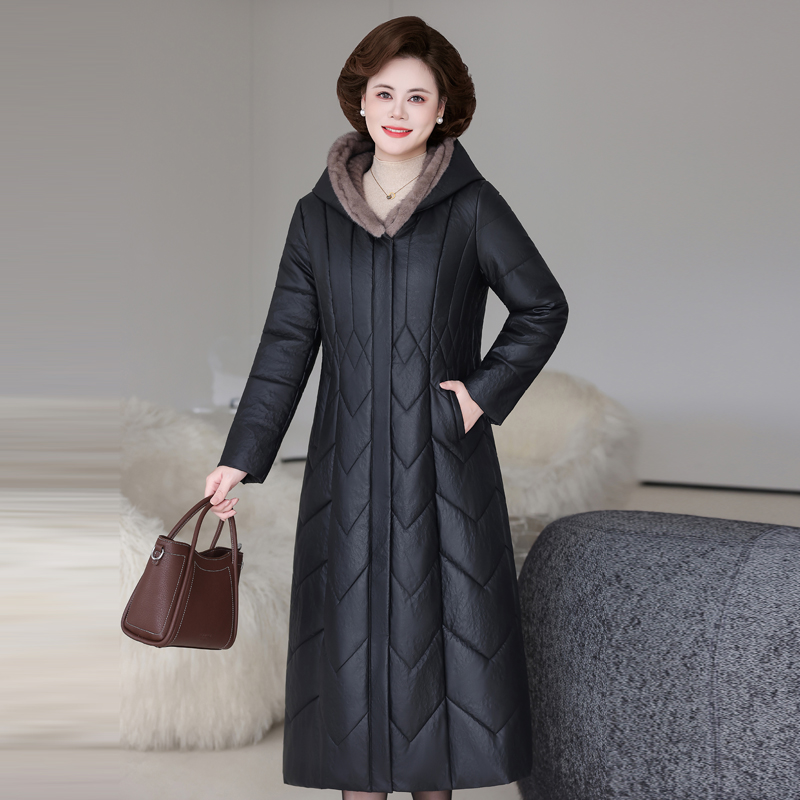 2025冬季新款真皮羊驼绒女中长款韩版修身海宁皮衣外套绵羊皮棉服