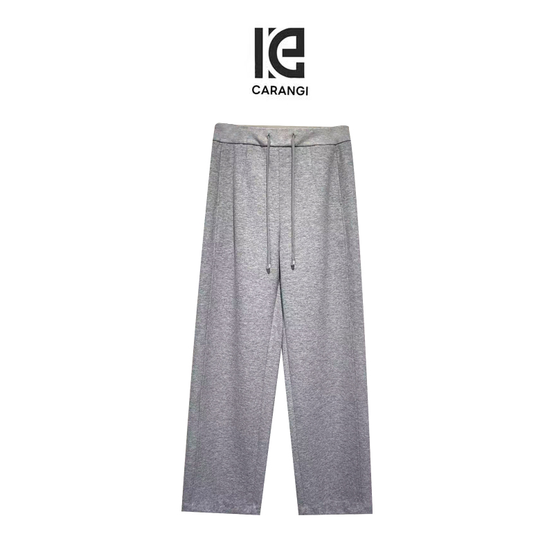 CARANGI直筒阔腿裤松紧腰极简风