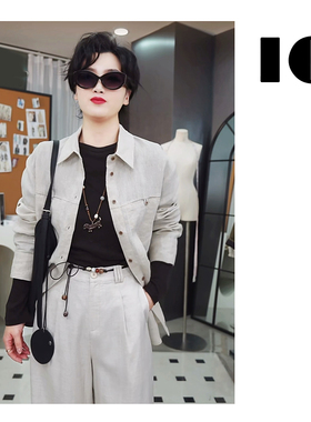 2026春季慵懒复古全亚麻廓形女衬衫宽松长袖百搭上衣IG3250