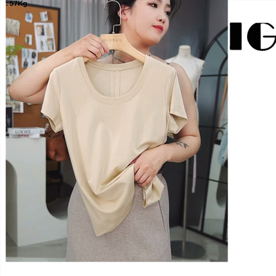 匹马棉莱赛尔桑蚕丝亚麻凉感T恤