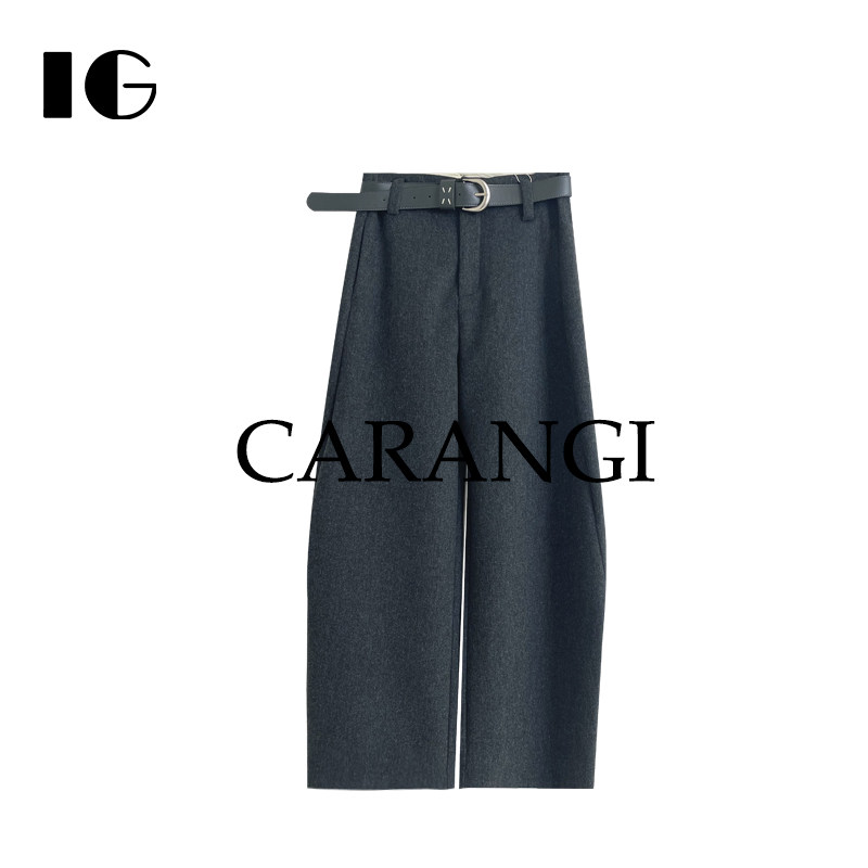 CARANGI品牌-阔腿裤弯刀长裤中腰秋冬裤气质女士休闲长款IG9930