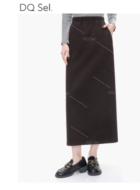 2025新款显瘦遮胯A字半身裙高智感云柔羊毛醋酸混纺半身裙IG7528