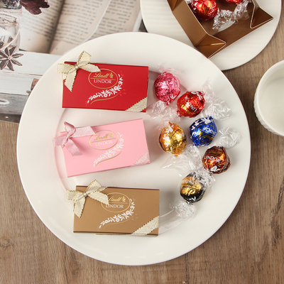 lindt瑞士莲软心牛奶巧克力高级感结婚庆满月伴手礼2粒装成品喜糖