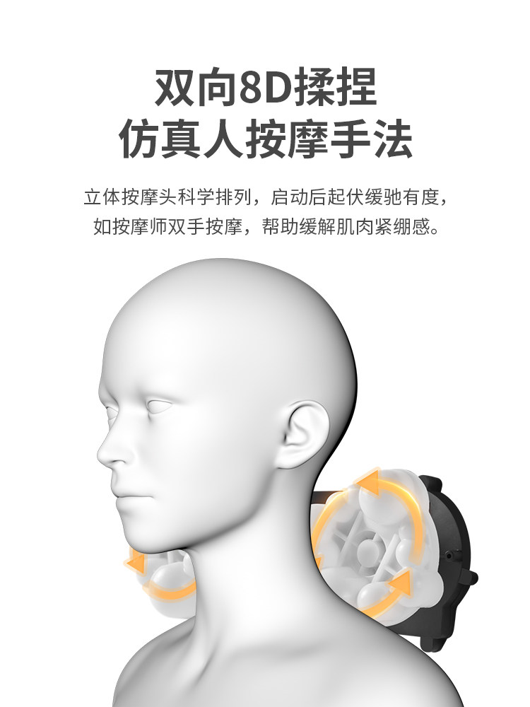 JIAAO 경추 베개 경추를위한 특수 마사지 뜨거운 압축 베개 수면을위한 특별 수면을 돕는 경추 지원