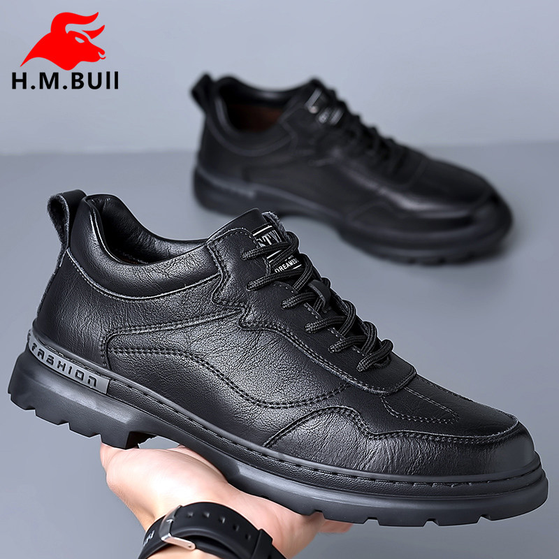 黑犸公牛男鞋2026新款真皮软底潮流百搭工作鞋子男士商务休闲皮鞋